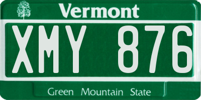 VT license plate XMY876