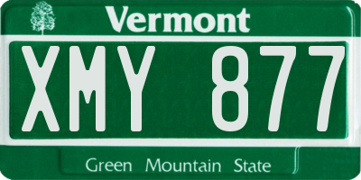 VT license plate XMY877