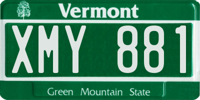 VT license plate XMY881