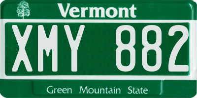 VT license plate XMY882