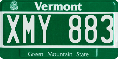 VT license plate XMY883