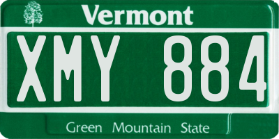 VT license plate XMY884