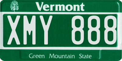 VT license plate XMY888