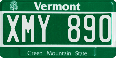 VT license plate XMY890