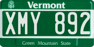 VT license plate XMY892