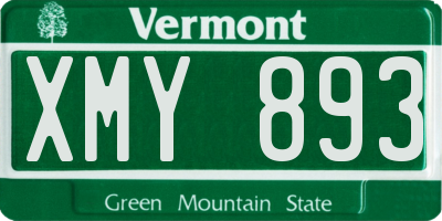 VT license plate XMY893
