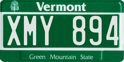 VT license plate XMY894