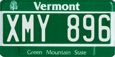 VT license plate XMY896