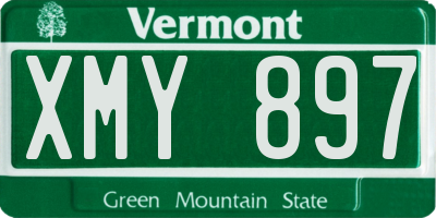 VT license plate XMY897