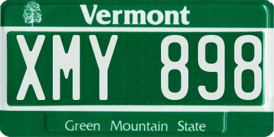 VT license plate XMY898