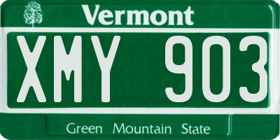 VT license plate XMY903