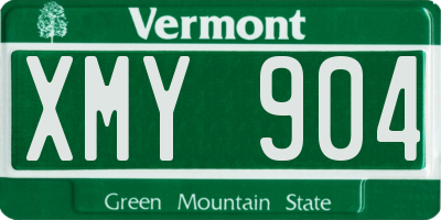 VT license plate XMY904