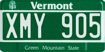 VT license plate XMY905
