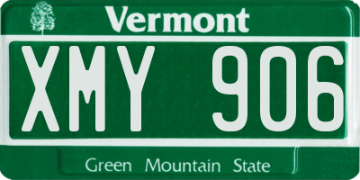VT license plate XMY906