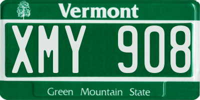 VT license plate XMY908