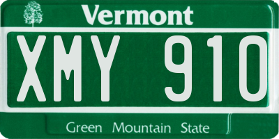 VT license plate XMY910