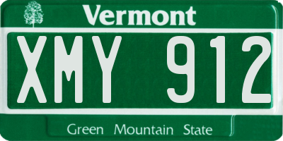 VT license plate XMY912