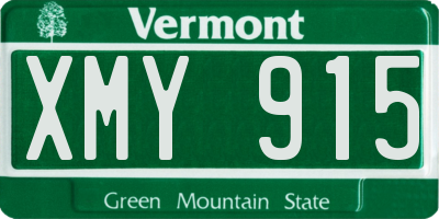 VT license plate XMY915