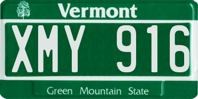 VT license plate XMY916