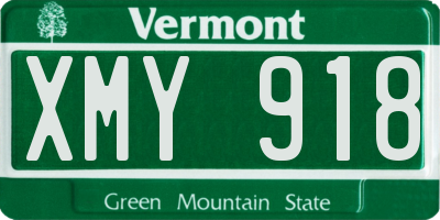 VT license plate XMY918