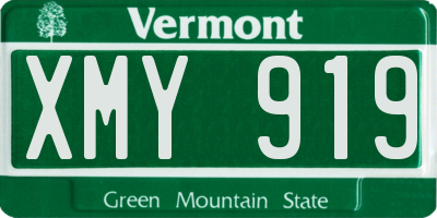 VT license plate XMY919