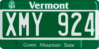 VT license plate XMY924