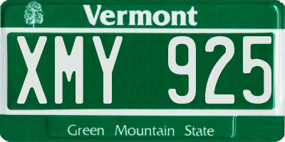 VT license plate XMY925