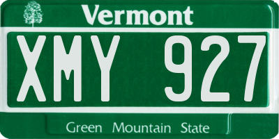VT license plate XMY927