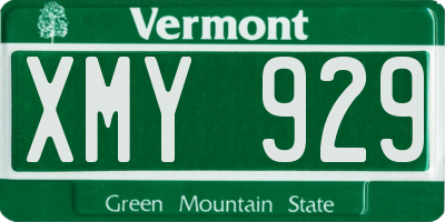 VT license plate XMY929