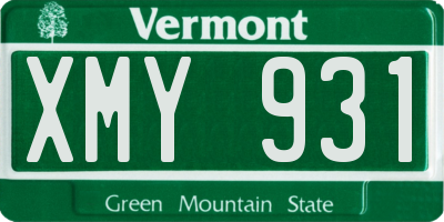VT license plate XMY931