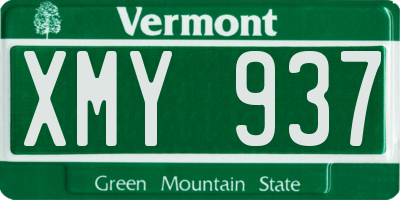 VT license plate XMY937