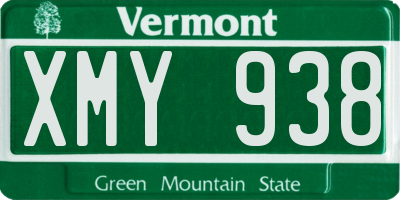 VT license plate XMY938