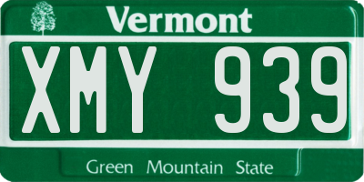 VT license plate XMY939