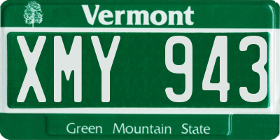 VT license plate XMY943