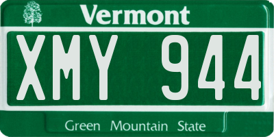 VT license plate XMY944