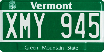 VT license plate XMY945