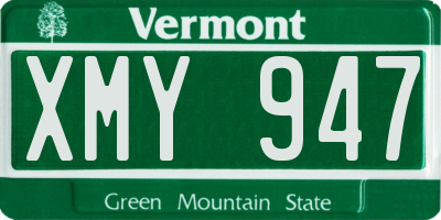 VT license plate XMY947