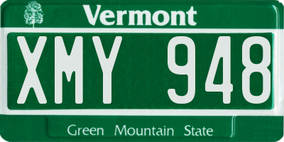 VT license plate XMY948