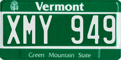 VT license plate XMY949