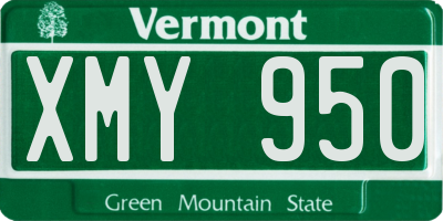 VT license plate XMY950