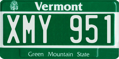 VT license plate XMY951