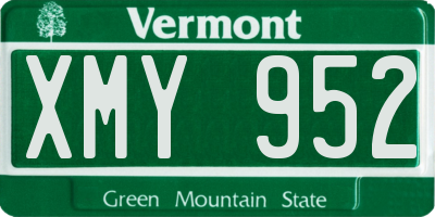 VT license plate XMY952