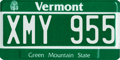 VT license plate XMY955