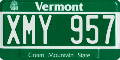 VT license plate XMY957