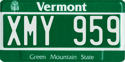 VT license plate XMY959