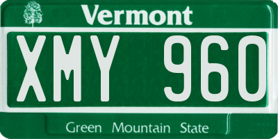 VT license plate XMY960