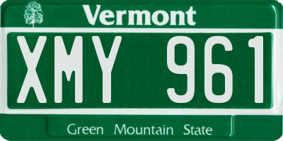 VT license plate XMY961