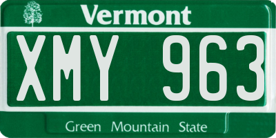 VT license plate XMY963