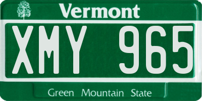 VT license plate XMY965