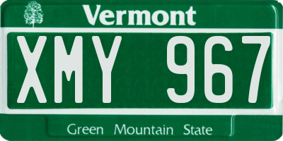 VT license plate XMY967